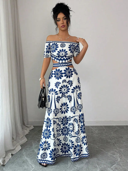 Floral Off-Shoulder Maxi Dress – Bohemian Summer Style