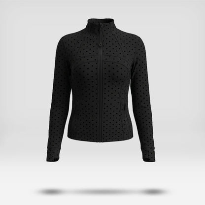 Textured Zip-Up Track Jacket with Matching Shorts/Skirt