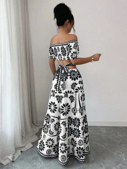 Floral Off-Shoulder Maxi Dress – Bohemian Summer Style