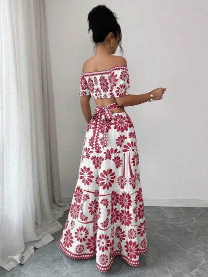 Floral Off-Shoulder Maxi Dress – Bohemian Summer Style